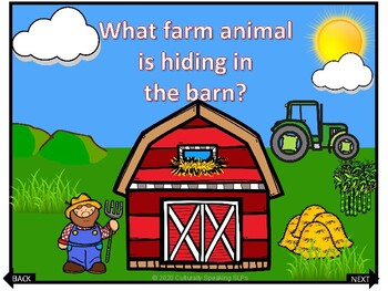 Preview of NO PRINT "What"  Farm Theme Interactive Book