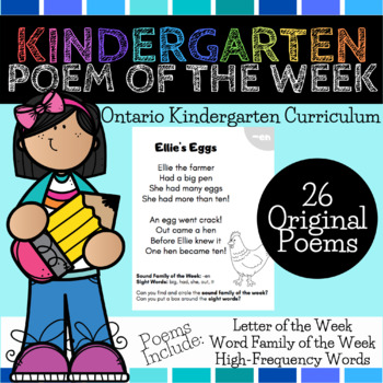Preview of DISTANCE LEARNING: Ontario Kindergarten Alphabet / Phonics Poem of the Week
