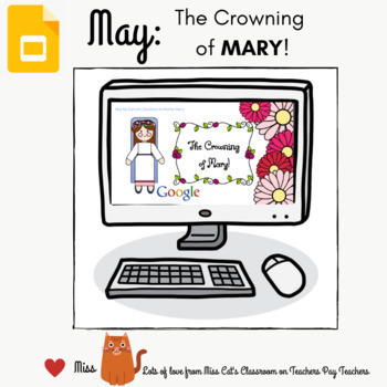 Preview of DISTANCE LEARNING: Primary - Crowning of Mary Google Slides Digital Task - MAY