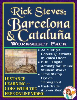 Preview of DISTANCE LEARNING Spanish Culture Worksheets: Rick Steves Barcelona and Cataluña