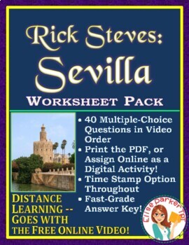 Preview of DISTANCE LEARNING Spanish History & Culture Worksheets: Rick Steves Sevilla