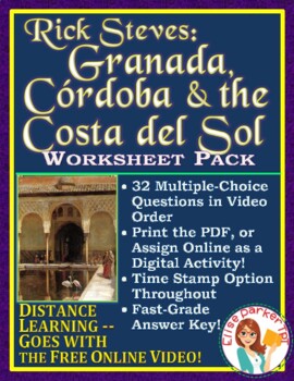 Preview of DISTANCE LEARNING Spanish History & Culture Worksheets: Rick Steves Granada