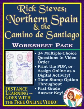 Preview of DISTANCE LEARNING Spanish History/Culture Worksheets: Rick Steves Northern Spain