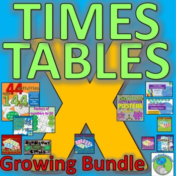 Preview of Times Tables BUNDLE- Multiplication, division facts and activities, Print and Go