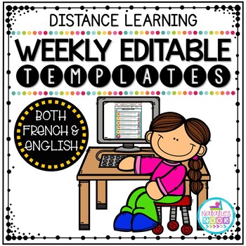 Preview of DISTANCE LEARNING - Weekly Editable Templates
