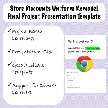 Preview of Store Discounts Uniform Remodel Final Project Presentation Template