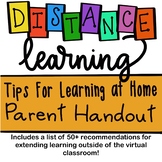 DISTANCE LEARNING Parent Handout: Tips for Learning at Home