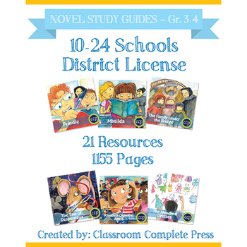 Preview of DISTRICT LICENSE 10-24 – Year Long Program – NOVEL STUDY GUIDES – Grades 3-4