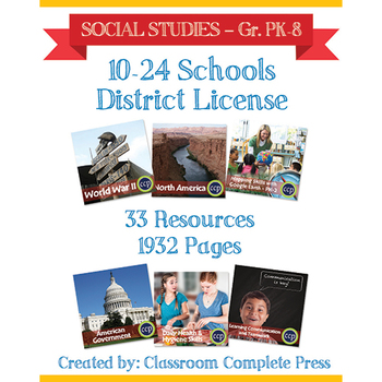 Preview of DISTRICT LICENSE 10-24 – Year Long Program – SOCIAL STUDIES – Grades PK-8