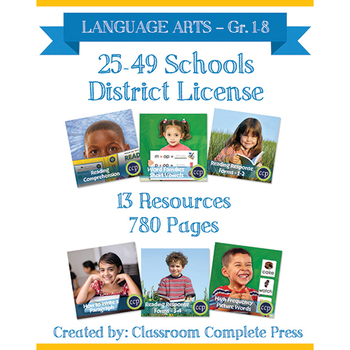 Preview of DISTRICT LICENSE 25-49 – Year Long Program – LANGUAGE ARTS – Grades 1-8