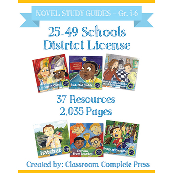 Preview of DISTRICT LICENSE 25-49 – Year Long Program – NOVEL STUDY GUIDES – Grades 5-6