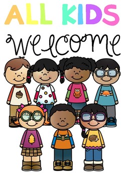 Preview of DIVERSITY POSTER *FREEBIE* 'ALL KIDS WELCOME!'