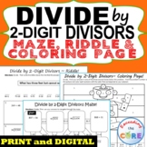 DIVIDE BY 2-DIGIT DIVISORS Maze, Riddle, Coloring Page | G