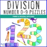 DIVISION 0-9 Math Puzzles | Use for Bulletin Board Numbers