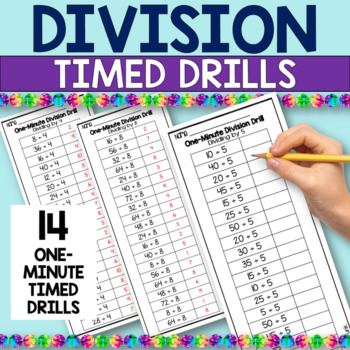 Preview of DIVISION Drills Math Worksheets Timed Fact Practice