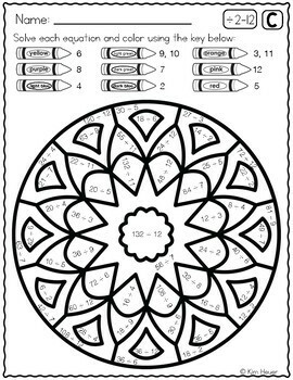 DIVISION REVIEW Color by Number Mandala Coloring Pages Vol