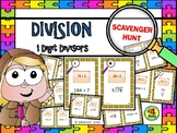 DIVISION Scavenger Hunt Task Cards: 1 Digit Divisors
