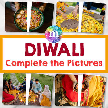 Preview of DIWALI Complete the Pictures activities, Montessori Resources, Hindu Celebration
