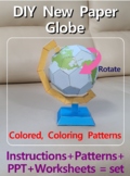 DIY 3D New Paper Globe, Earth Globe, Science Activity, Pla