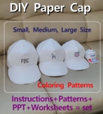 DIY 3D Paper Cap, Paper Hat, Baseball Cap, Coloring, Arts 