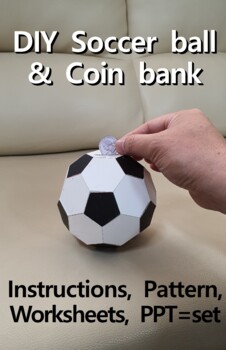 Preview of DIY 3D Paper Soccer ball, paper foot ball, papercraft, coin bank, money box