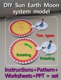 DIY 3D Paper Sun Earth Moon system model, Solar system, lu