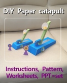 DIY 3D Paper catapult, paper trebuchet, siega, automata, p