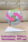 DIY 3D Paper globe, earth science papercraft, make globe, 