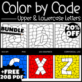 DIY Alphabet Uppercase/Lowercase Letters Clip Art Color By