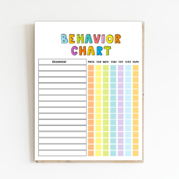 DIY Behavior Chart_8.5x11 by K Kids Resources | TPT