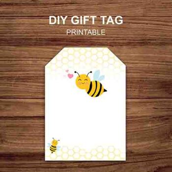 Bees Gift Tags printable. Bees Gift Tags template. (1917263)