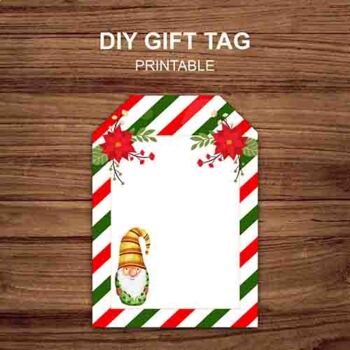 DIY Blank tag design - Christmas gnome tag by K Kids Resources | TPT