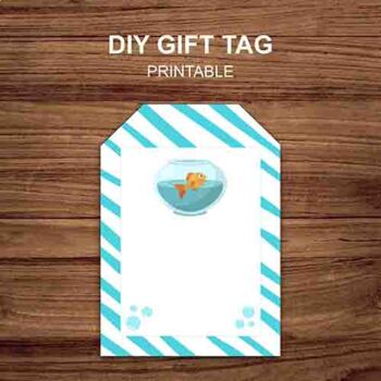 DIY Blank tag design - Gold fish gift tag by Kiddie Resources