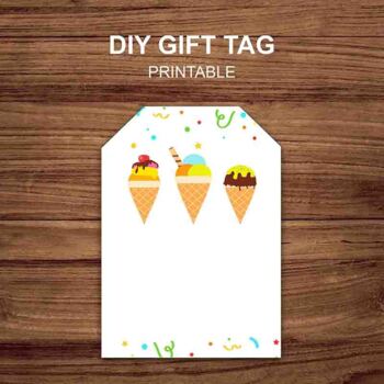 Ice Cream Birthday Party Thank You Gift Tag Editable Template, Ice Cre –  Puff Paper Co