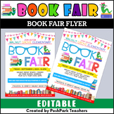 Printable Book Fair Flyer Template, Editable Book Theme Sc