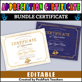 DIY Certificate of Appreciation Award | Gold Royal Blue Appreciation Certificate