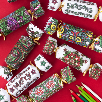 Diy Christmas Crackers Set Of 8 Christmas Cracker Templates To Print And Color