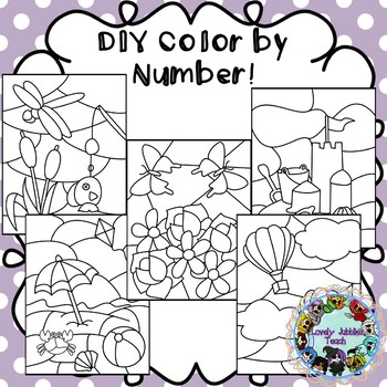 DIY Color by Number Clip Art by Lovely Jubblies Teach | TPT