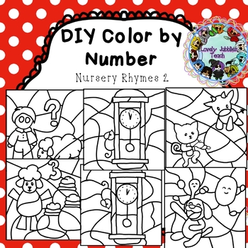Preview of Editable Color by Code Clip Art: Nursery Rhymes 2