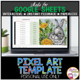 DIY Digital Resource Pixel Art Template EDITABLE | Gray Bunny
