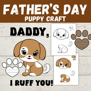 Preview of Fathers day crafts | fun activities for the end of year | puppy craft templates