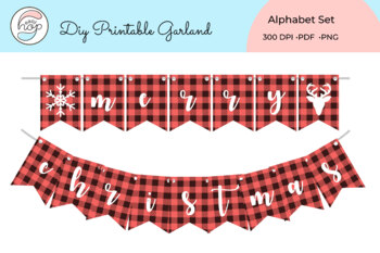 DIY Garland Alphabet Bright Red Banner Plain Pattern Yellow Decoration