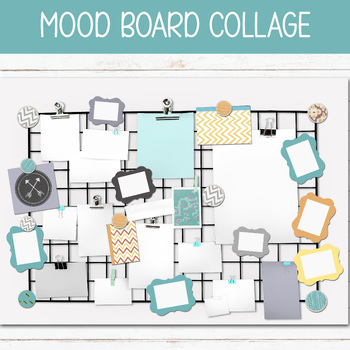 DIY COLLAGE TEMPLATE, MOOD BOARD PRINTABLES, CLASSROOM VISION BOARD SUPPLIES