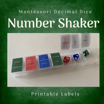 Preview of DIY Montessori Dice Shaker (printable labels)