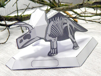 Preview of DIY Paper Triceratops Skeleton Toy - Dinosaur bones craft activity