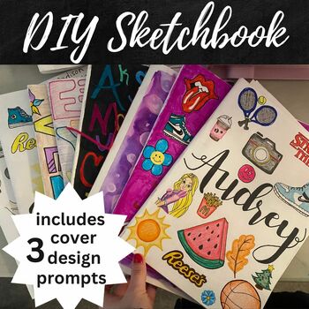 DIY Sketchbook Tutorial with 3 Cover Design Prompts by The Cozy Art Teacher