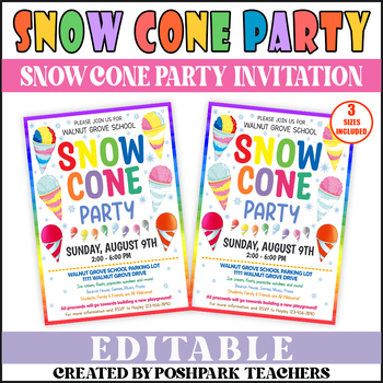 Snow Plow Construction Kids Party Invitation