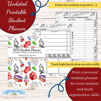 Preview of DIY Student Planner, Daily Routines for Elementary Students, Printable