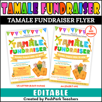 Editable Tamale Fundraiser Flyer Template | Fundraiser Event Charity Invite