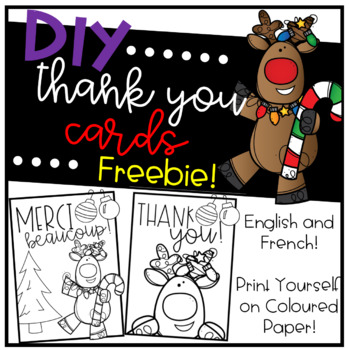 Preview of DIY Thank you Cards / Cartes de remerciement FREEBIE!